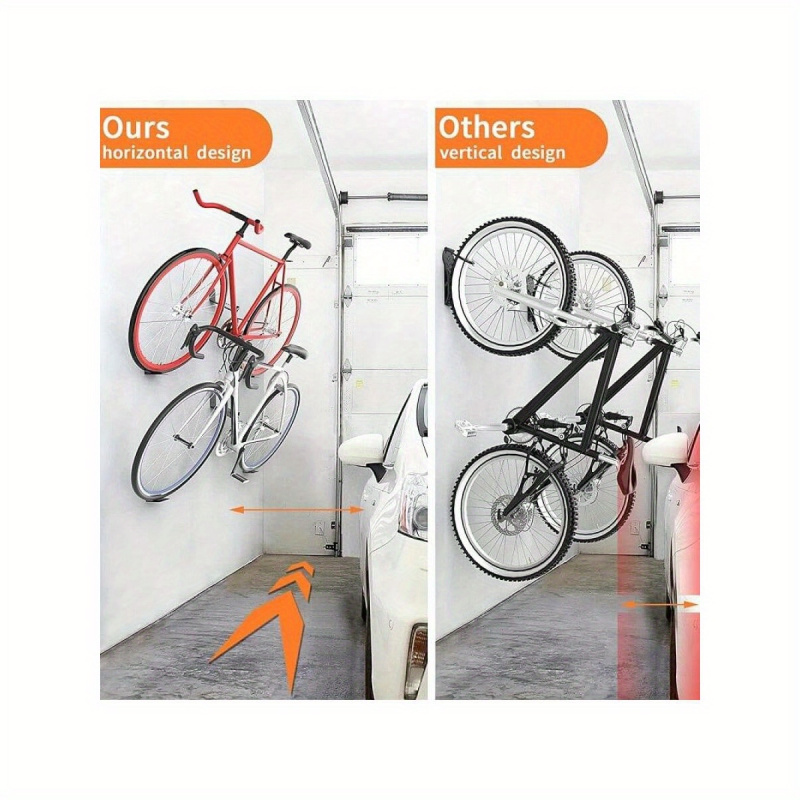 Cycling Gear Hanger - IJzeren horizontale fietspedaalhanger muurbevestiging, duurzaam garagefietsopbergrek,