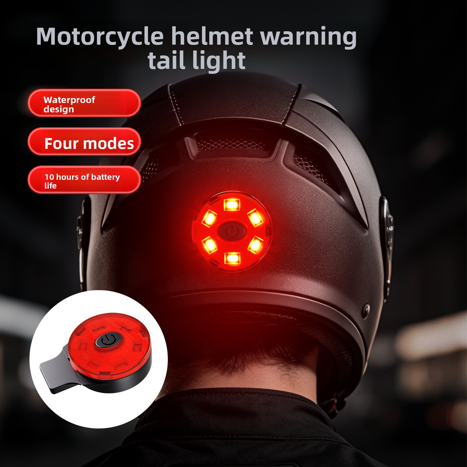 Cycling Gear Helmet - USB Oplaadbaar LED-helmp achterlicht Hoge helderheid